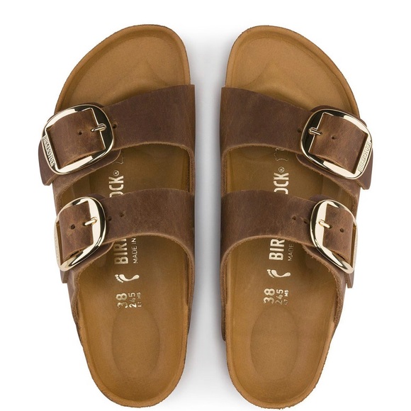 Birkenstock Shoes - Birkenstock Arizona Big Buckle Sandals with Gold